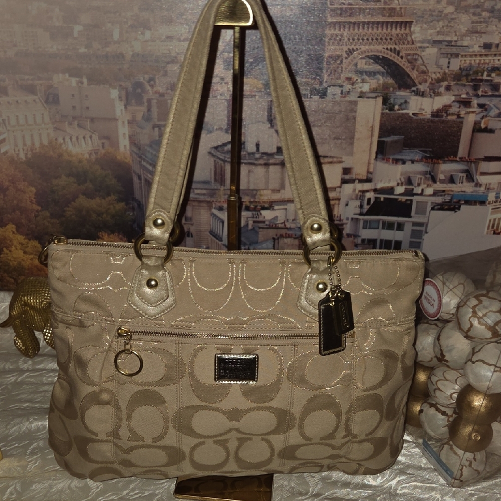 Coach Poppy Signature Tote Bag
